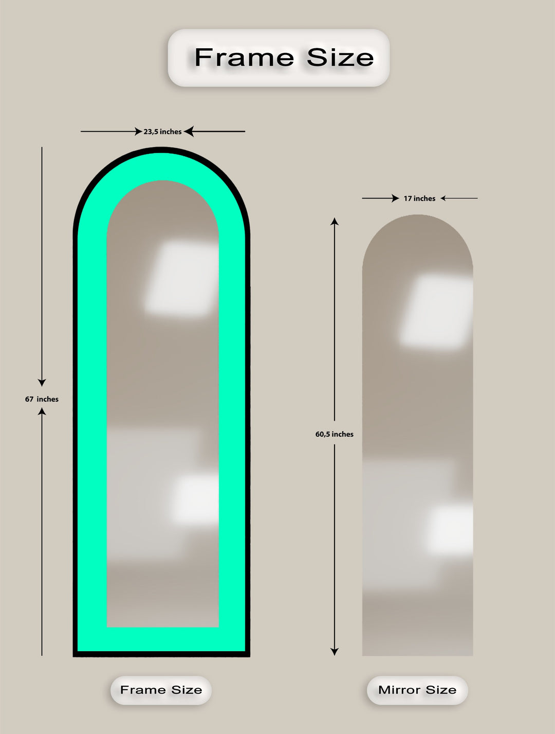 Aqua Green - Abstract Floor Mirror