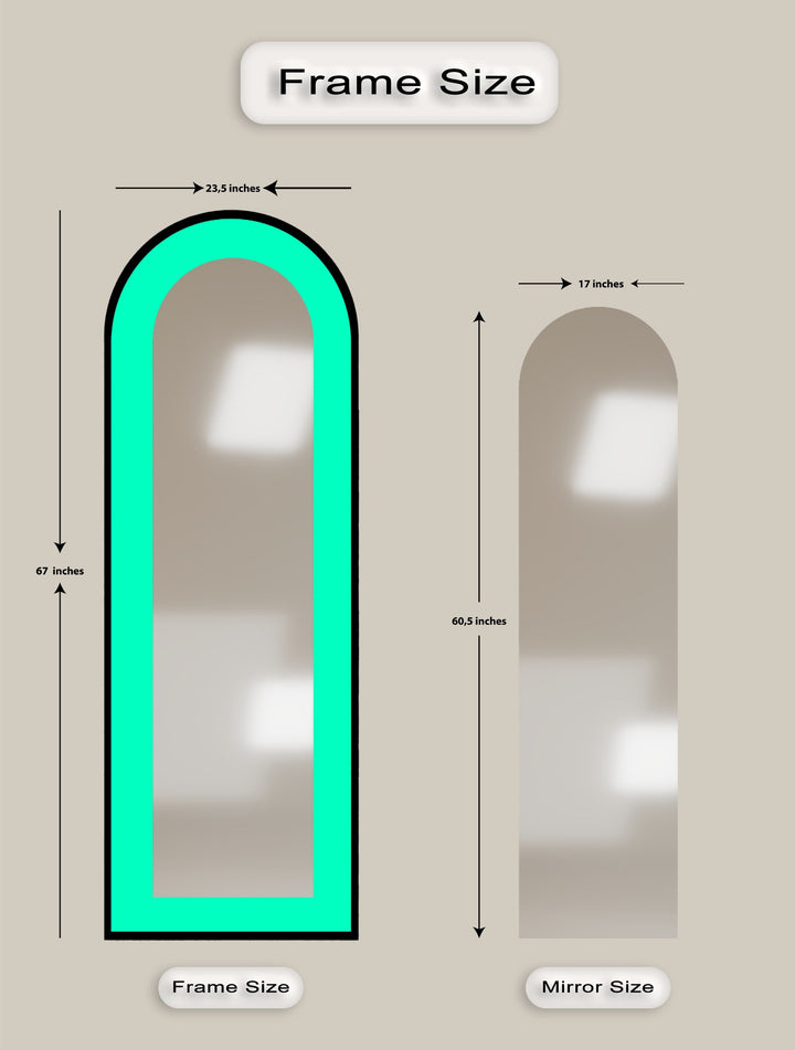 Aqua Green - Abstract Floor Mirror