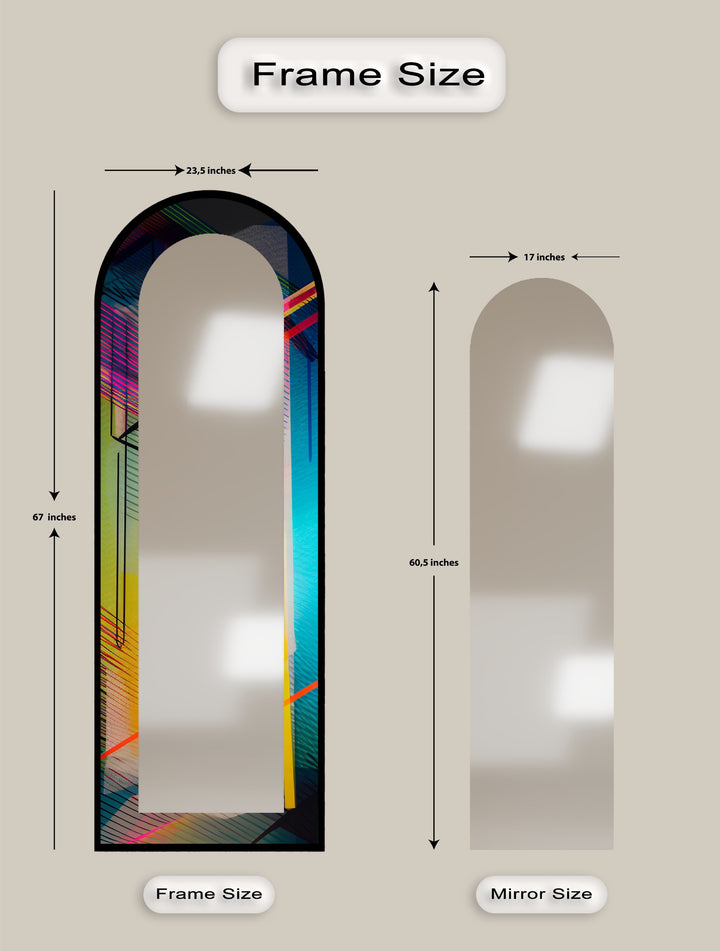 Color Block Geometric – Abstract Floor Mirror