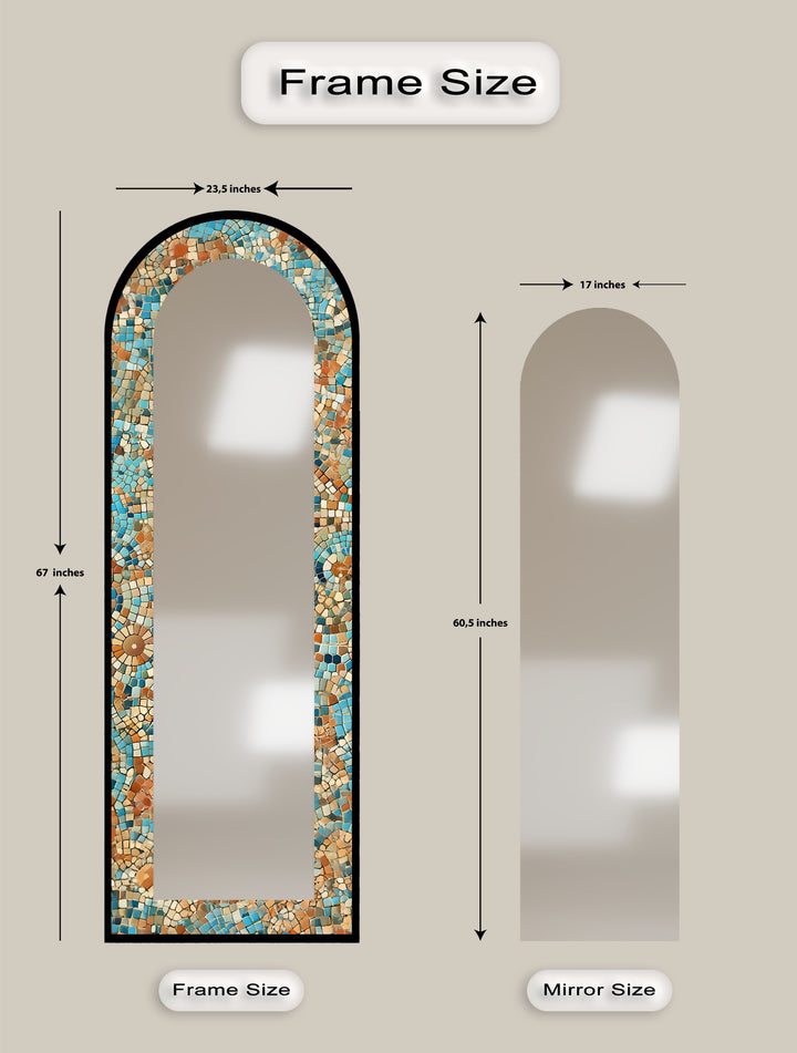Sun-Drenched Harmony – Mosaic Floor Mirror