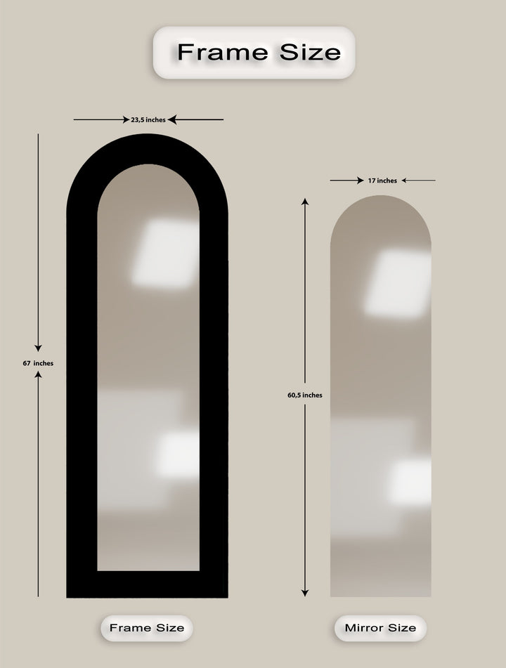 Minimalist Black - Abstract Floor Mirror