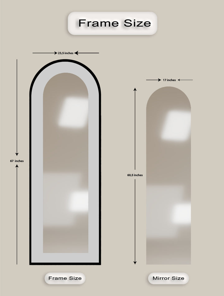 Soft Gray - Abstract Floor Mirror