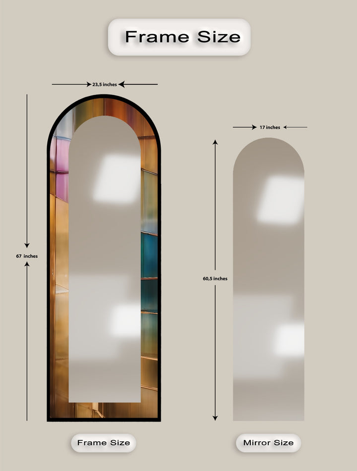 Multicolor Reflective - Full Lenght Floor Mirror
