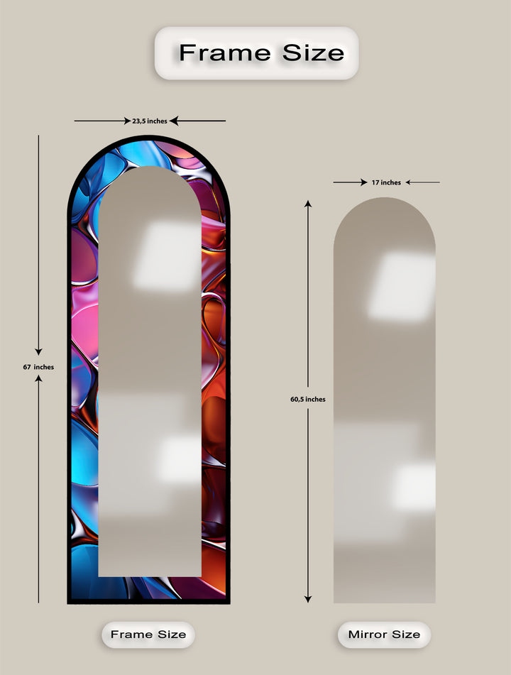 Neon Liquid Chrome – Stained Floor Mirror