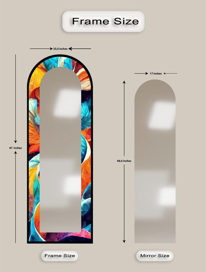 Vibrant Color Flow – Abstract Floor Mirror
