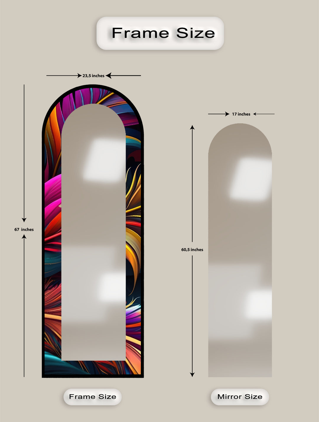 Electric Vortex Print – Abstract Floor Mirror