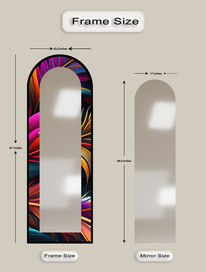 Electric Vortex Print – Abstract Floor Mirror