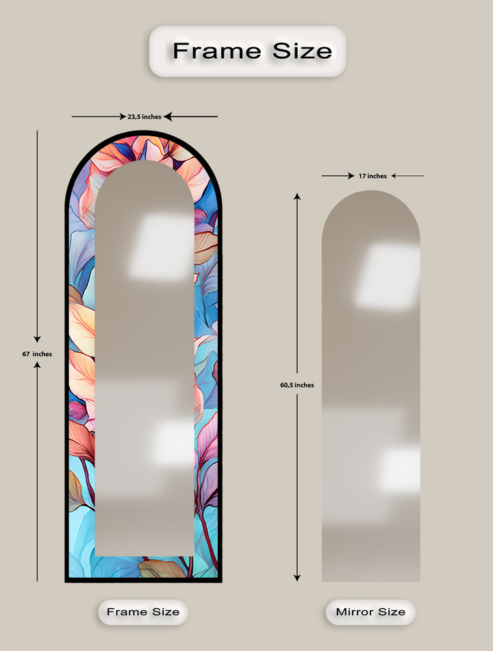 Color Bloom Aura – Floral Floor Mirror