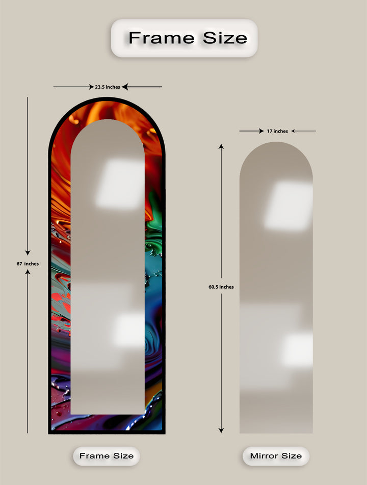 Molten Color Flow – Abstract Floor Mirror