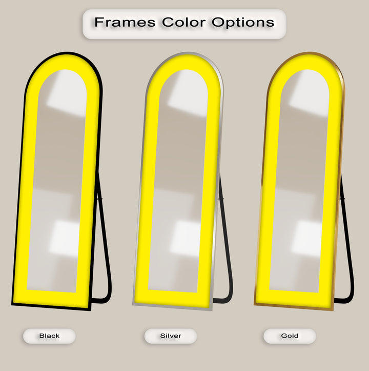 Bold Yellow - Abstract Floor Mirror
