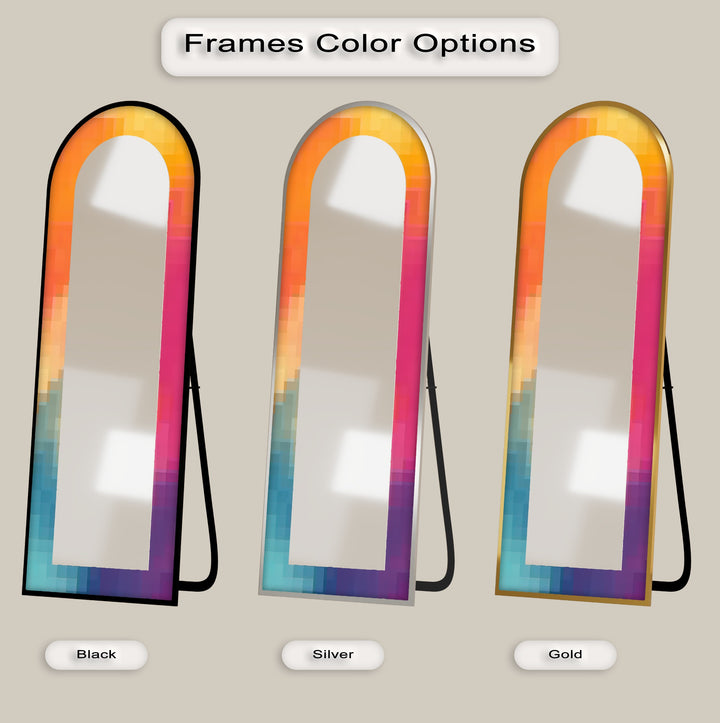 PixelGlow Fusion – Abstract Floor Mirror