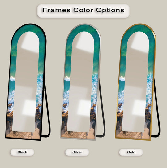 Coastal Horizon – Aerial Ocean Shoreline Floor Mirror - MyPhotoStation