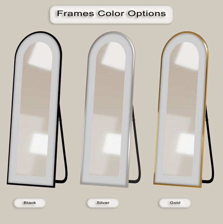 Soft Gray - Abstract Floor Mirror
