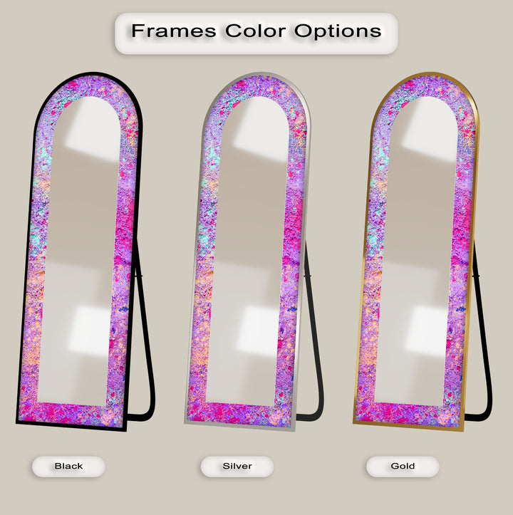Cosmic Bloom – Abstract Floor Mirror