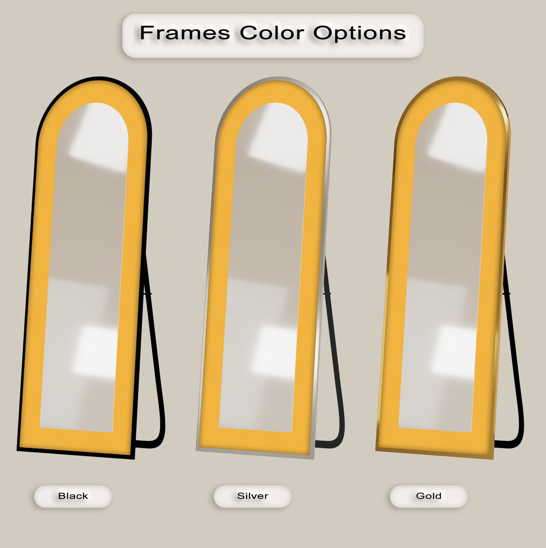 Soft Yellow Arched - Full Lenght Floor Mirror