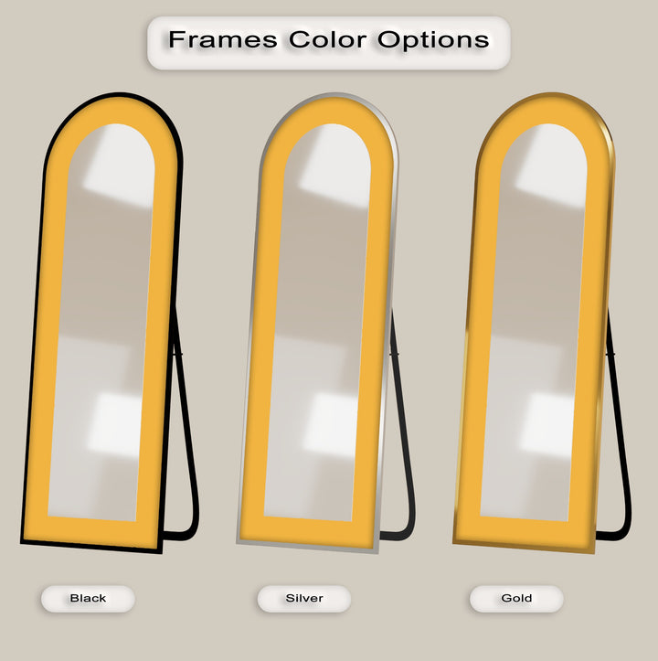 Soft Yellow Arched - Full Lenght Floor Mirror