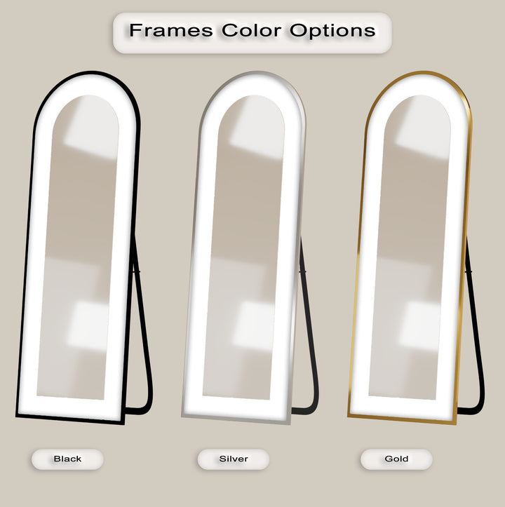 White Modern Minimalist - Abstract Floor Mirror