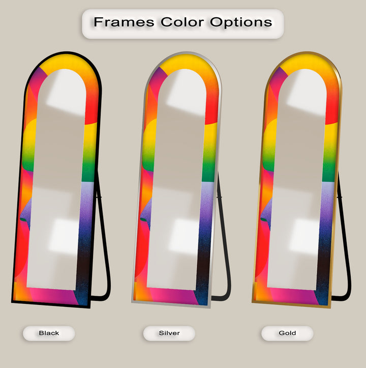 Rainbow Gradient Modern – Abstract Floor Mirror