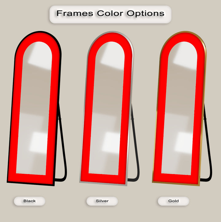 Red - Abstract Floor Mirror
