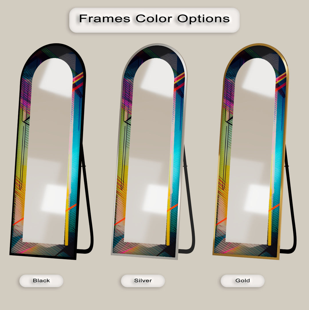 Color Block Geometric – Abstract Floor Mirror