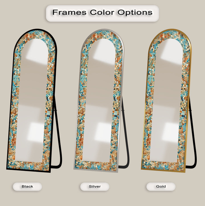 Sun-Drenched Harmony – Mosaic Floor Mirror