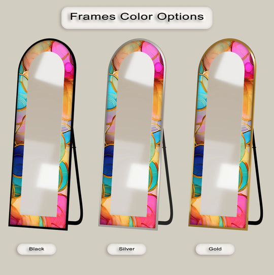 Golden Elegance – Mosaic Floor Mirror - MyPhotoStation