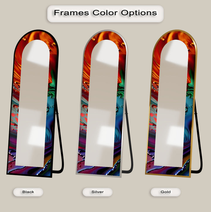 Molten Color Flow – Abstract Floor Mirror