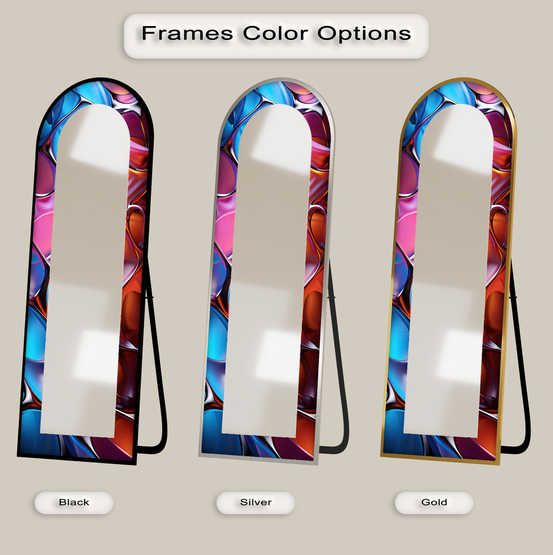 Neon Liquid Chrome – Stained Floor Mirror