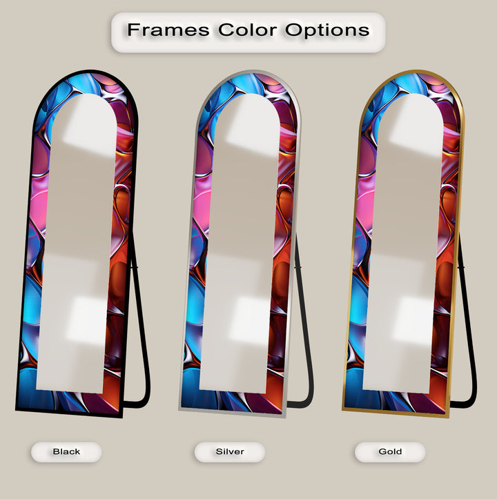 Neon Liquid Chrome – Stained Floor Mirror