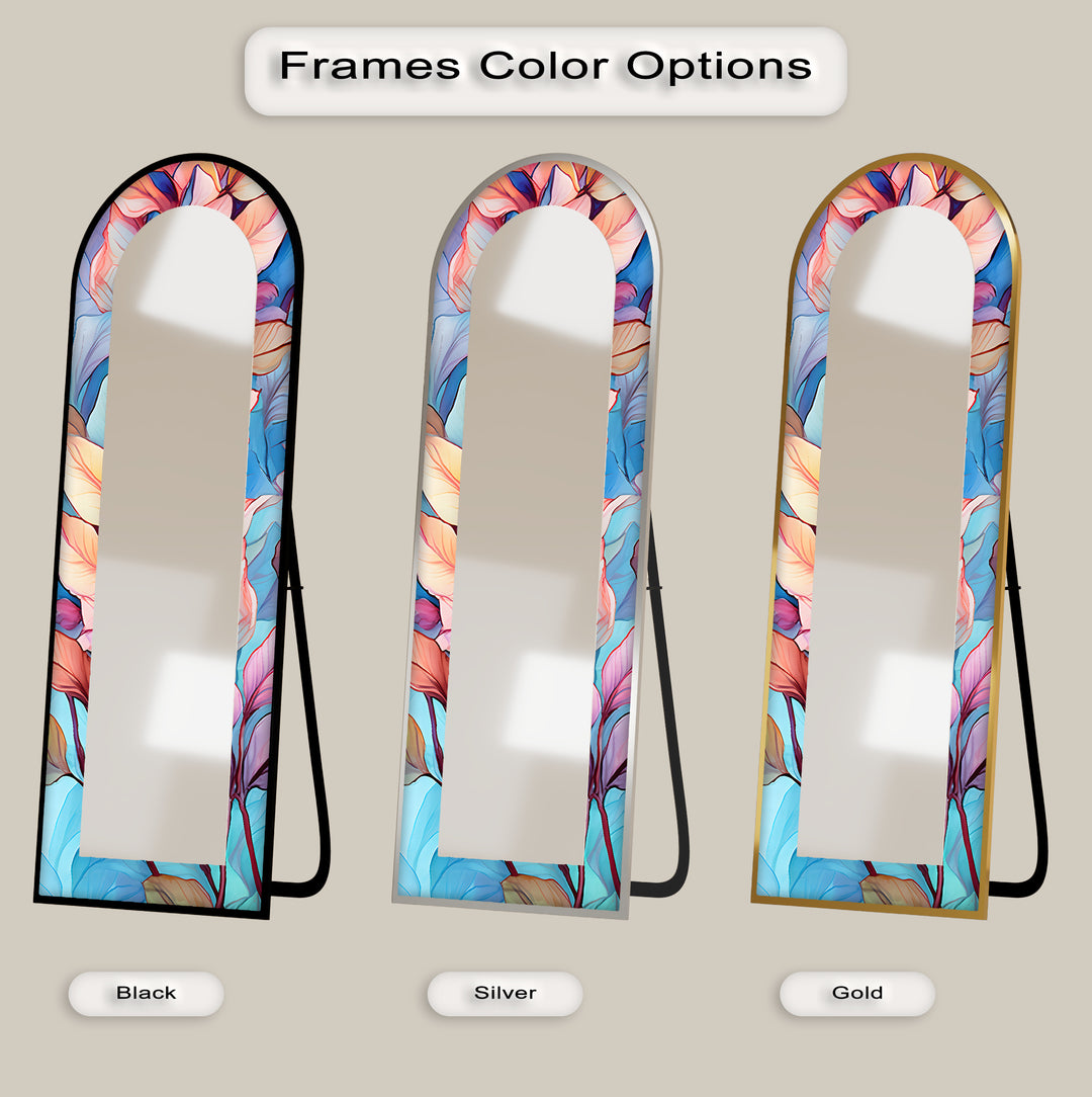 Color Bloom Aura – Floral Floor Mirror