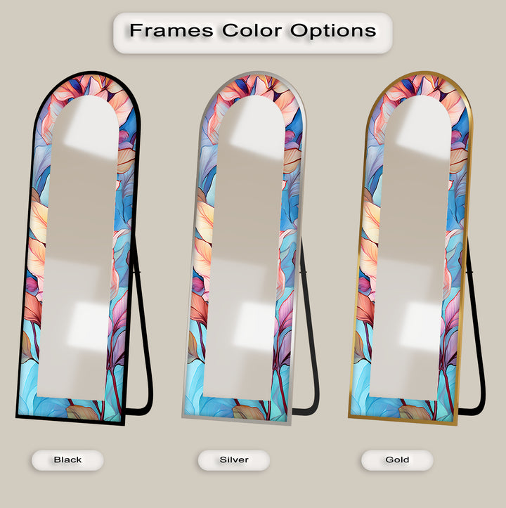 Color Bloom Aura – Floral Floor Mirror