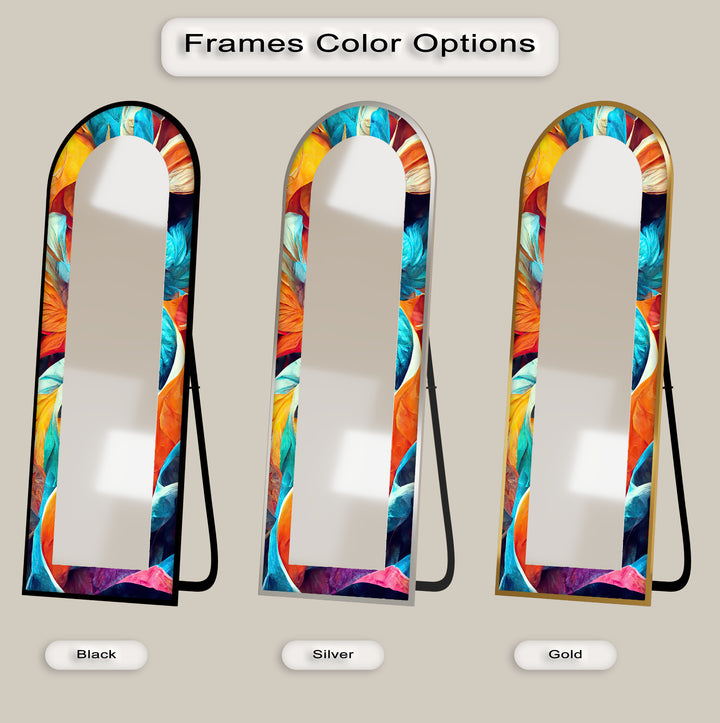Vibrant Color Flow – Abstract Floor Mirror