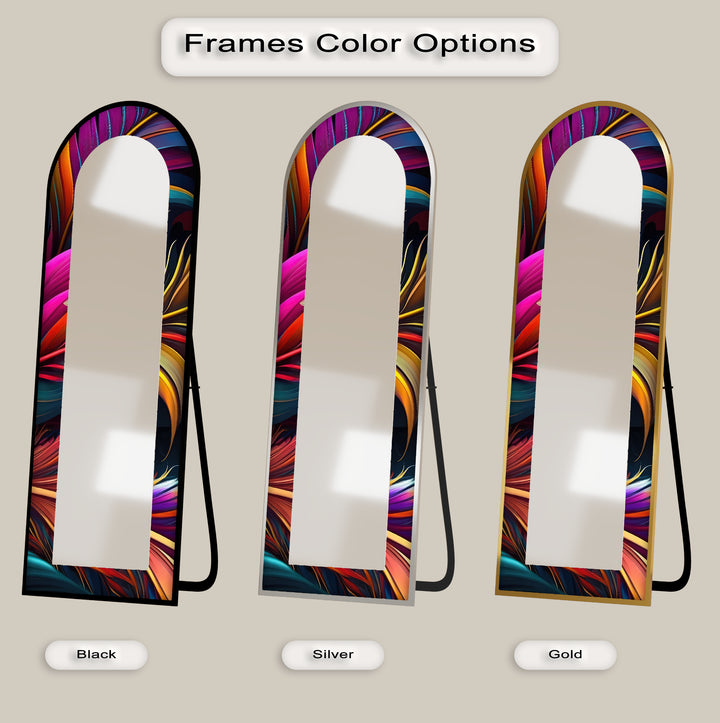 Electric Vortex Print – Abstract Floor Mirror