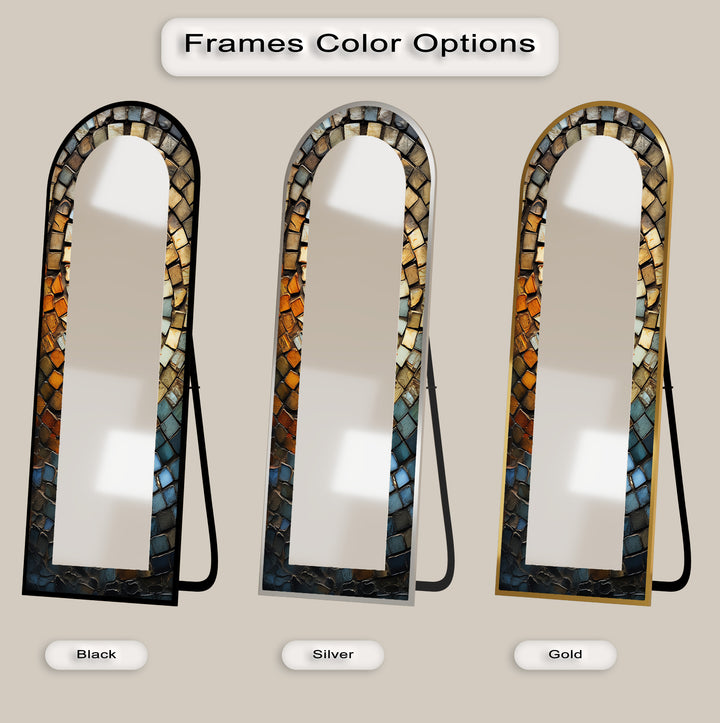 Rustic Arched Mirror – Mosaic Floor Mirror