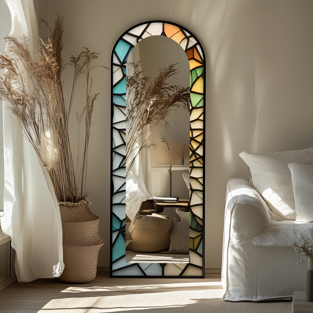 Soft Color Style – Mosaic Floor Mirror