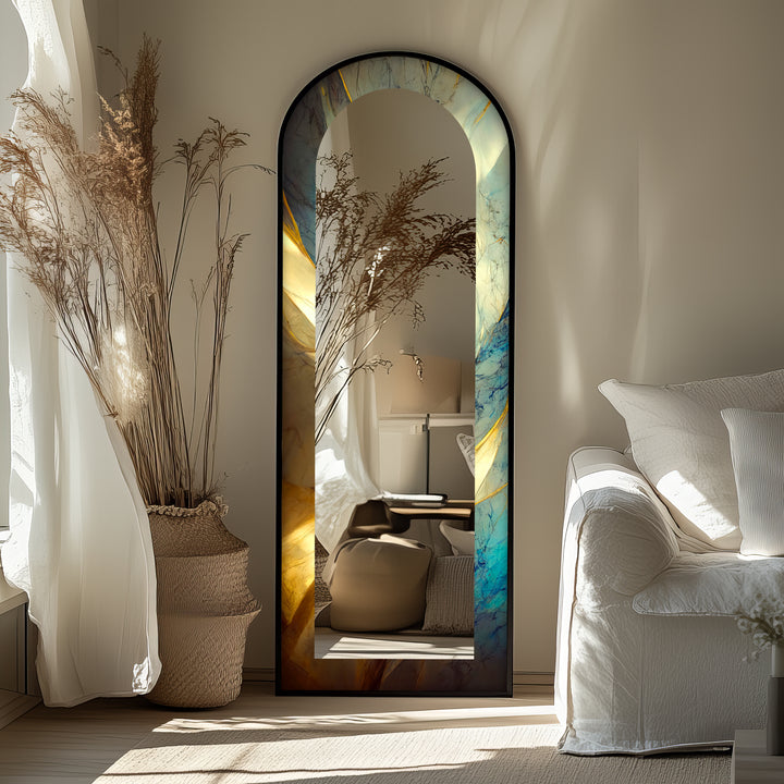Marbled Sunrise Gradient – Floor Mirror