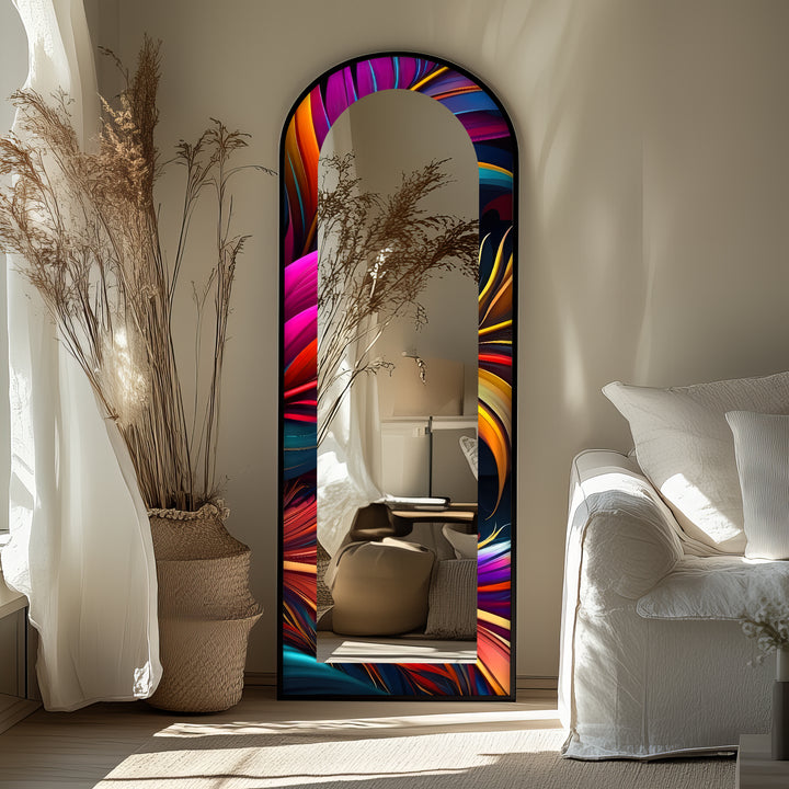Electric Vortex Print – Abstract Floor Mirror