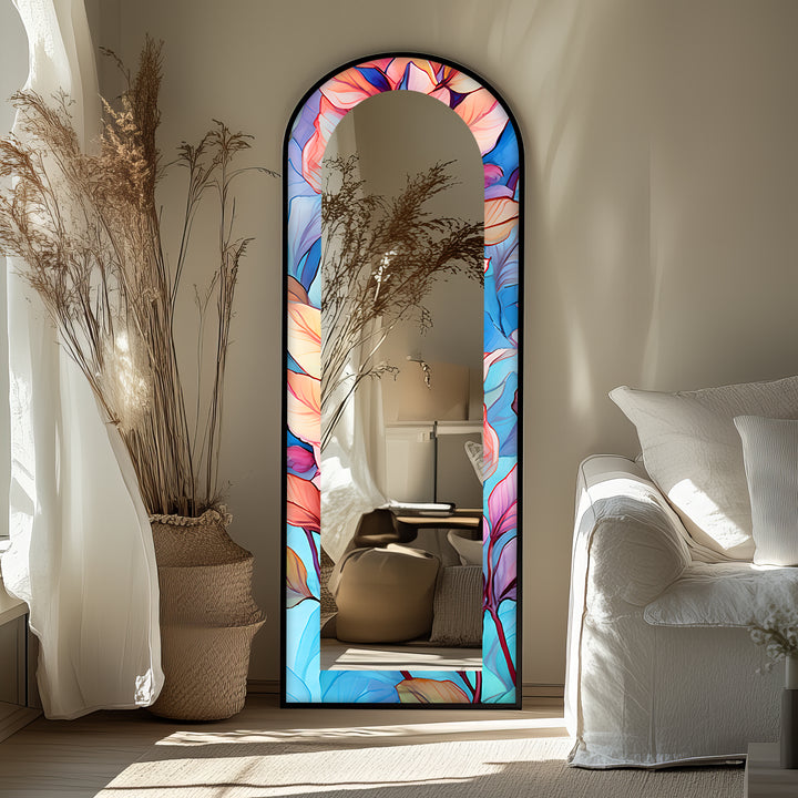 Color Bloom Aura – Floral Floor Mirror
