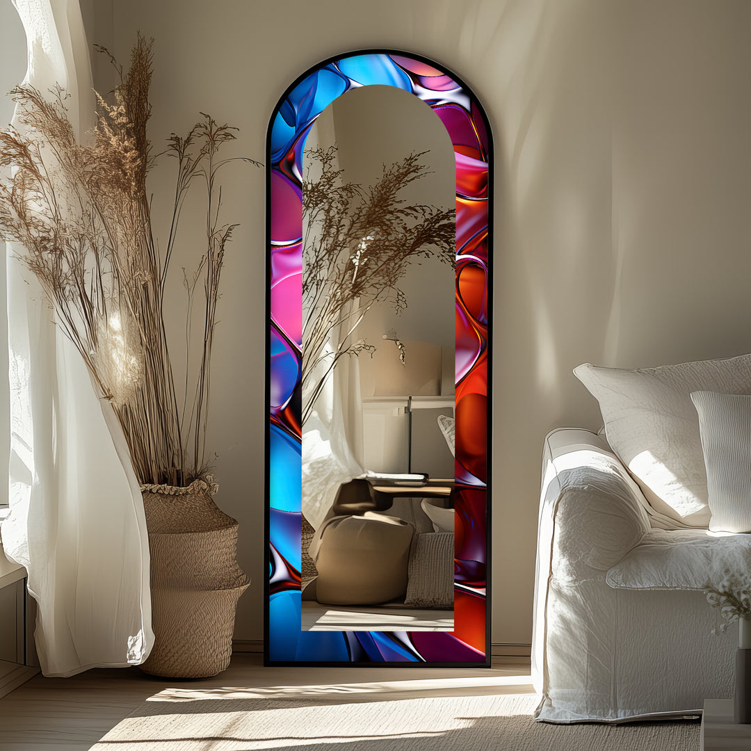 Neon Liquid Chrome – Stained Floor Mirror