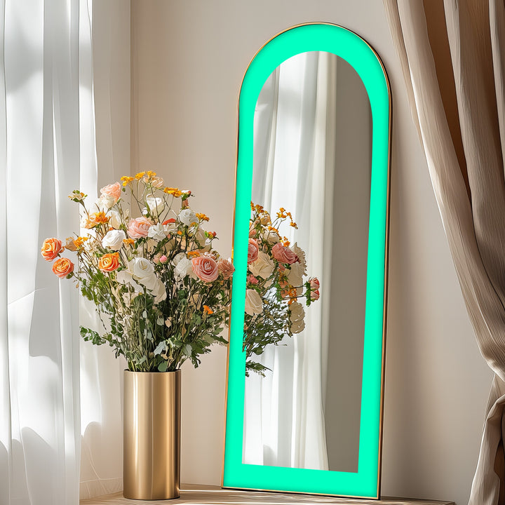 Aqua Green - Abstract Floor Mirror