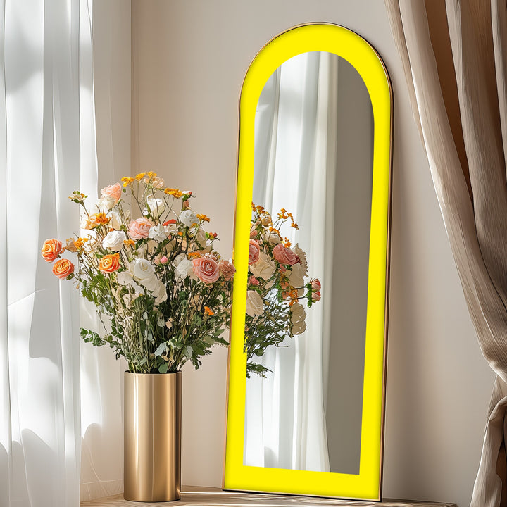 Bold Yellow - Abstract Floor Mirror