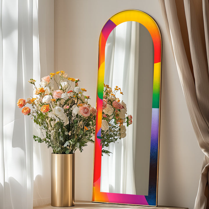 Rainbow Gradient Modern – Abstract Floor Mirror