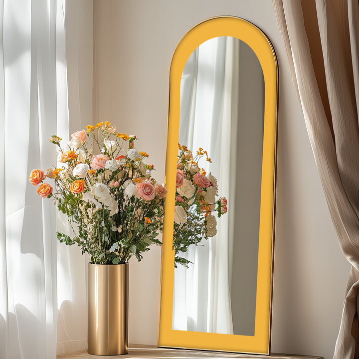 Soft Yellow Arched - Full Lenght Floor Mirror