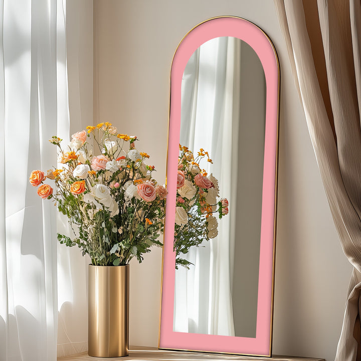 Soft Pink - Abstract Floor Mirror