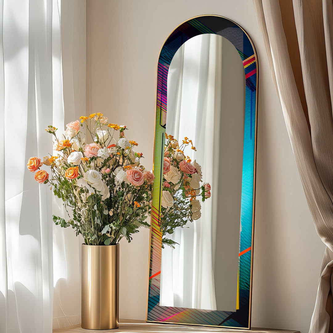 Color Block Geometric – Abstract Floor Mirror