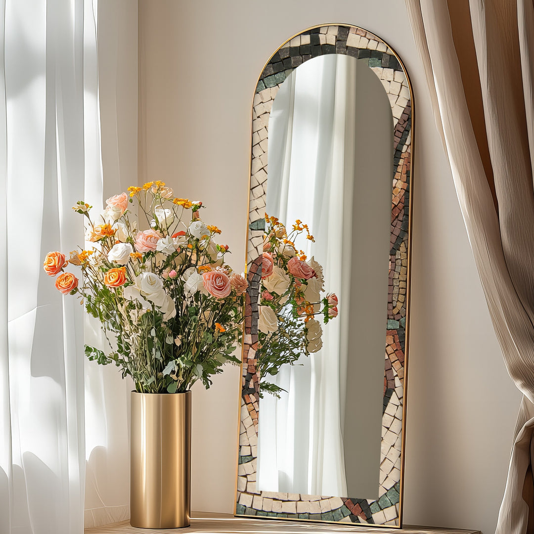 Tuscan Mosaic – Rustic Mosaic Floor Mirror