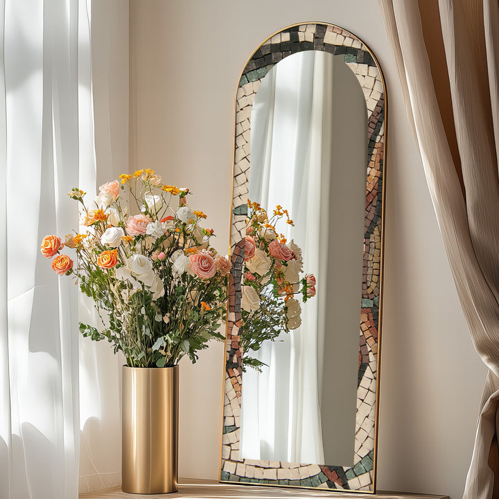 Tuscan Mosaic – Rustic Mosaic Floor Mirror
