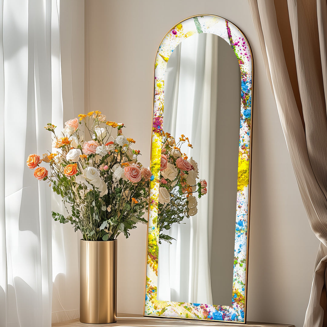 Colorburst Splash – Abstrakter Standspiegel 
