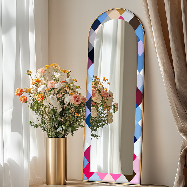 Color Pop Harlequin – Gebeizter Standspiegel 