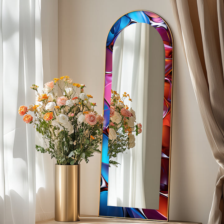 Neon Liquid Chrome – Stained Floor Mirror